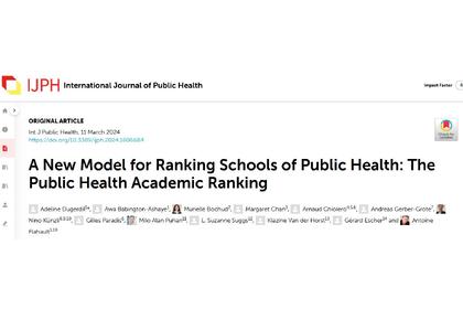 A New Model for Ranking Schools of Public Health